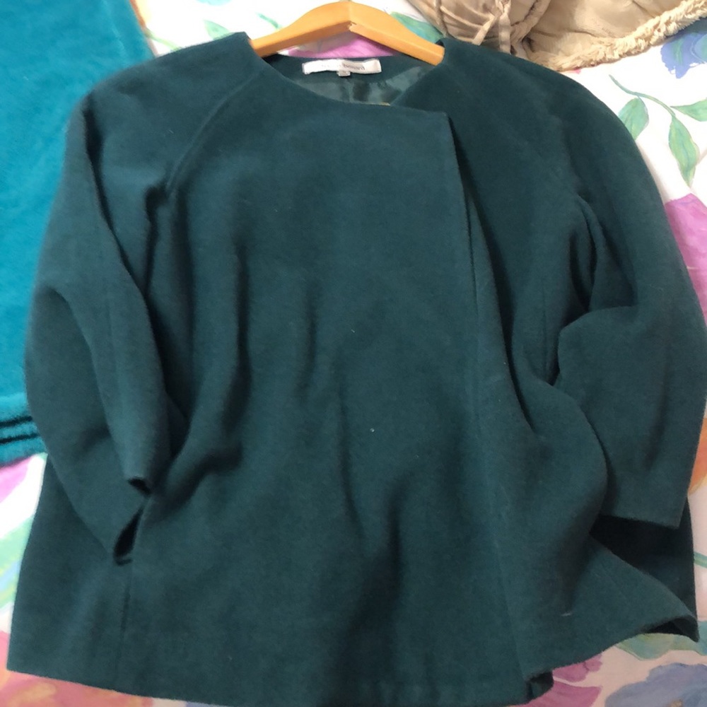 harve benard green wool cashmere jacket lined size 10